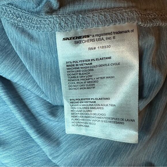 Skechers Go Walk Short Sleeve Tunic Hi Low Blue Top Medium Top Blue Lightweight - Picture 10 of 15